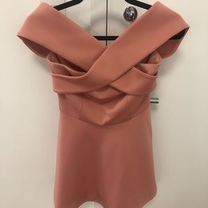 Keepsake pink off the shoulder dress